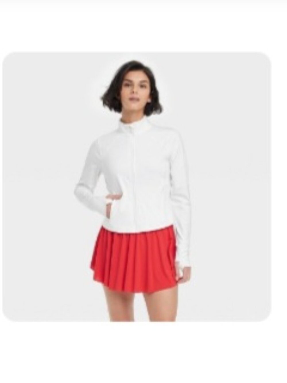 NEW Crisp White Cropped All in Motion Athletic Jacket